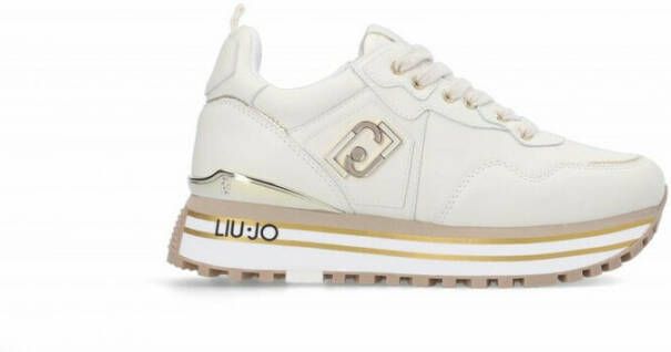 Liu Jo Witte leren sneakers met tonale logo en metallic detail Wit Dames - Foto 14
