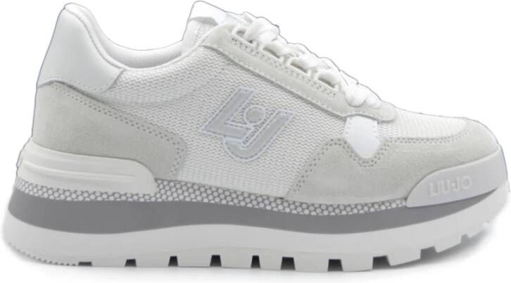 Liu Jo Sandkleurige Suède Sneakers voor Dames White Dames