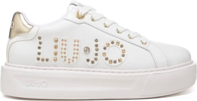 Liu Jo Kylie 10 Lage Dames Sneaker Leer White Light Gold - Foto 9