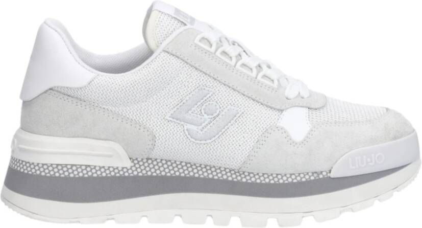 Liu Jo Sandkleurige Suède Sneakers voor Dames White Dames