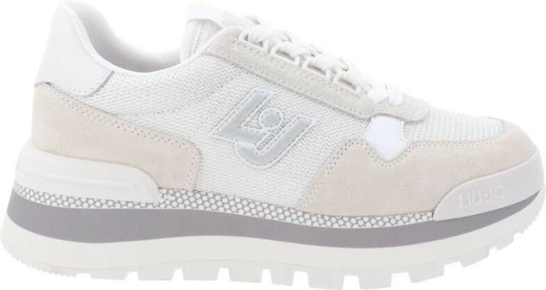 Liu Jo Sandkleurige Suède Sneakers voor Dames White Dames