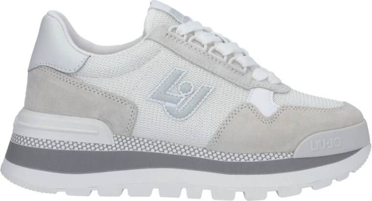 Liu Jo Sandkleurige Suède Sneakers voor Dames White Dames