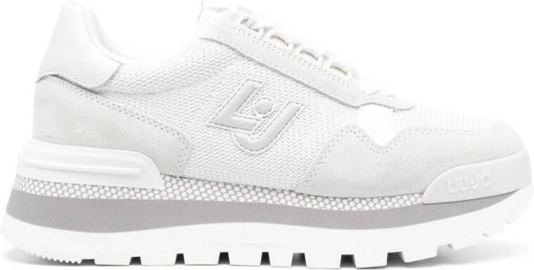 Liu Jo Sandkleurige Suède Sneakers voor Dames White Dames