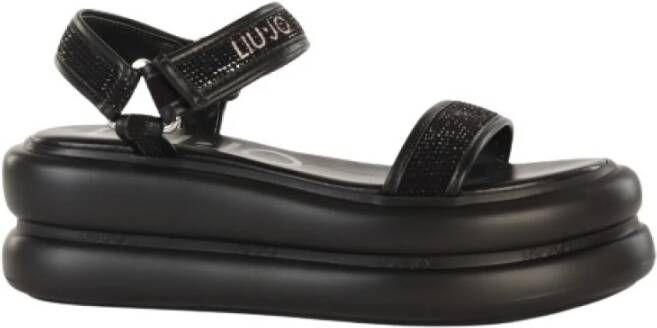 Liu Jo Stijlvolle platte sandalen voor de zomer Black Dames