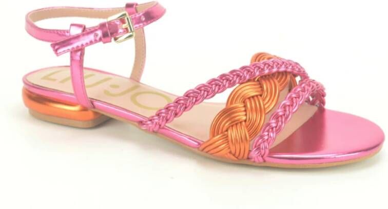 Liu Jo Stijlvolle Paarse Platte Sandalen Roze Dames