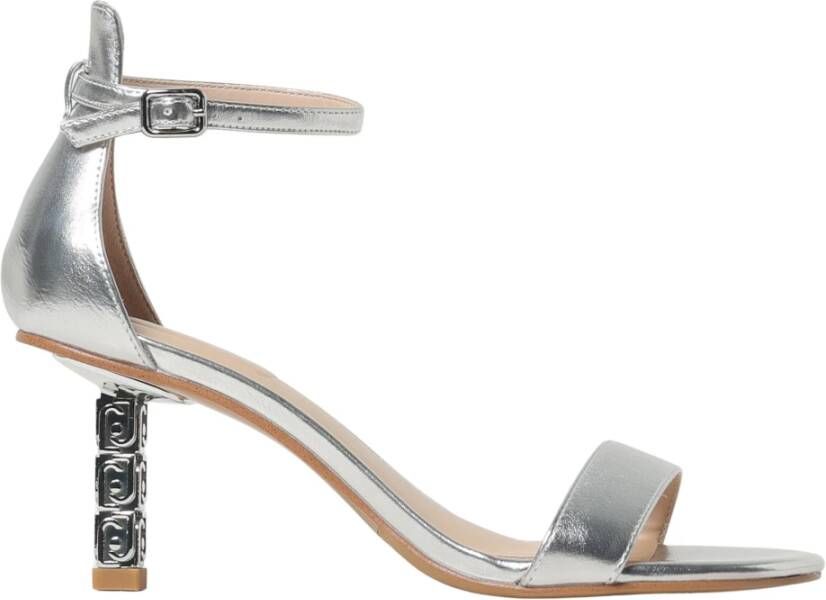 Liu Jo Zilveren Sandalen Gesp Sluiting Leren Zool