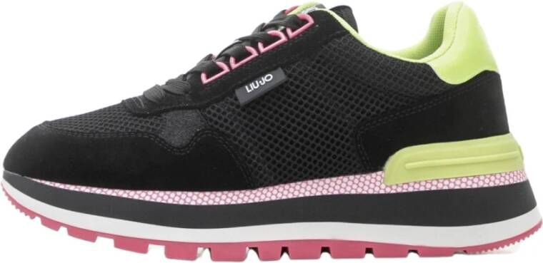 Liu Jo Stijlvolle zwarte leren sneakers