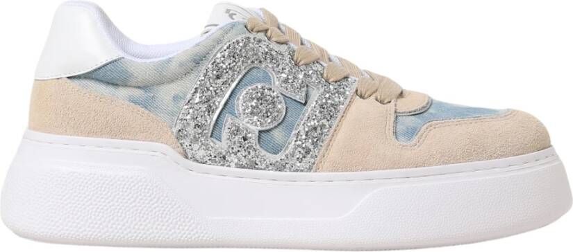 Liu Jo Denim Maxi Sneakers Sand Beige Dames