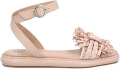 Liu Jo Torchon Platte Raffia Sandalen Roze Dames