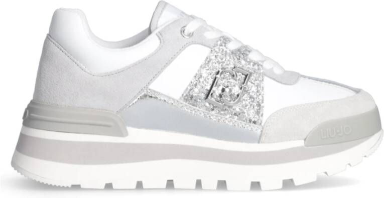 Liu Jo Witte leren en suède sneaker
