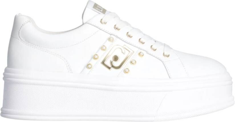 Liu Jo Witte Leren Plateau Sneakers Wit Dames