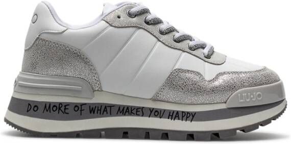 Liu Jo Witte leren sneakers Grijs Dames - Foto 3