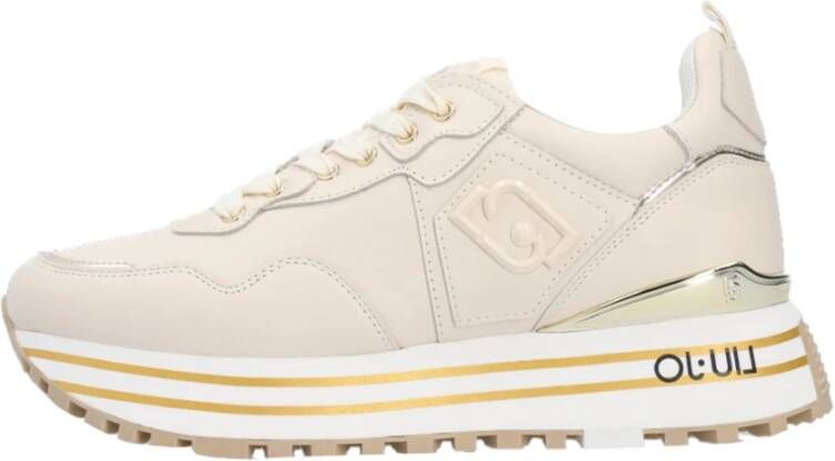 Liu Jo Witte leren sneakers met tonale logo en metallic detail Wit Dames - Foto 7