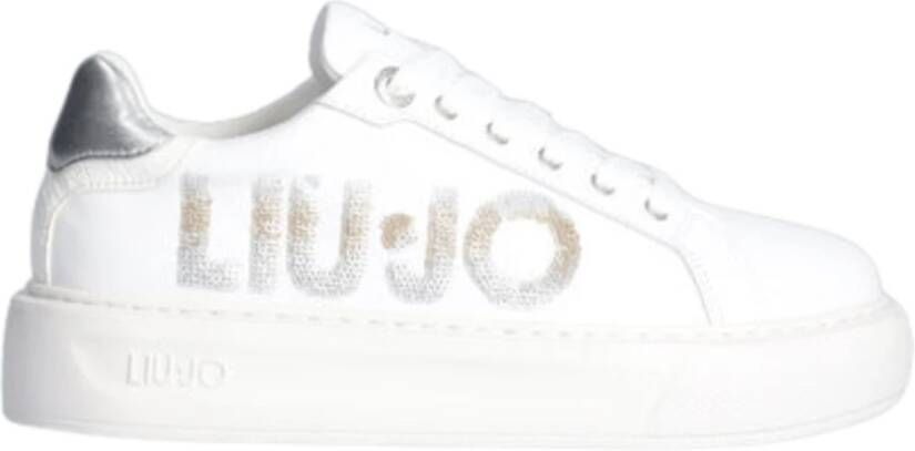 Liu Jo Witte Paillet Logo Platte Schoenen White Dames