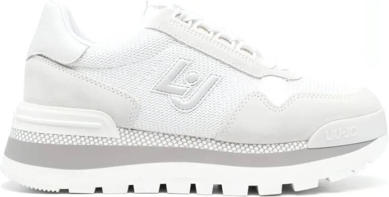 Liu Jo Sandkleurige Suède Sneakers voor Dames White Dames