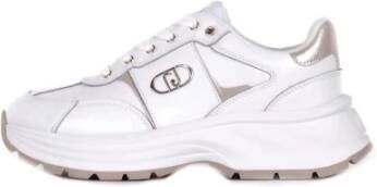 Liu Jo Witte Sport Sneakers Logo Leer Rubber