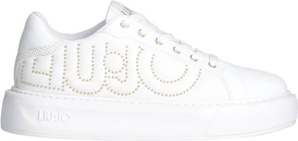 Liu Jo Witte Strass Logo Sneakers White Dames