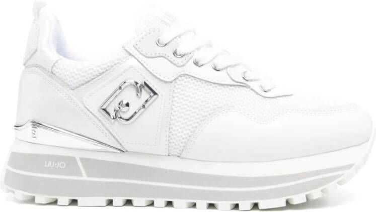 Liu Jo Witte leren sneakers met metalen details White Dames - Foto 6
