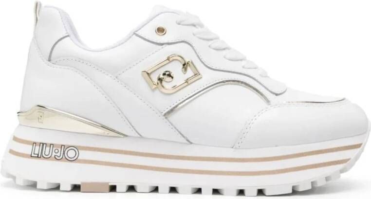 Liu Jo Witte Leren Sneaker met Verwijderbare Binnenzool White Dames