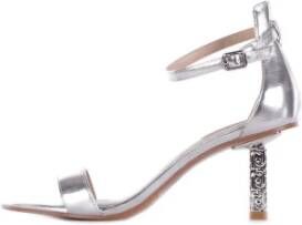 Liu Jo Zilveren Sandalen Gesp Sluiting Leren Zool