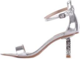 Liu Jo Zilveren Sandalen Gesp Sluiting Leren Zool