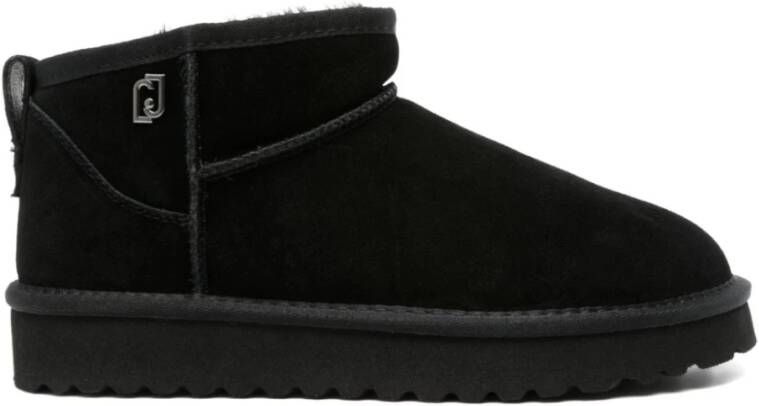 Liu Jo Zwarte Faux-Shearling Enkellaarzen