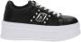 Liu Jo Zwarte Leren Selma 04 Schoenen met Glitter en Zilveren Details Zwart Dames - Thumbnail 1