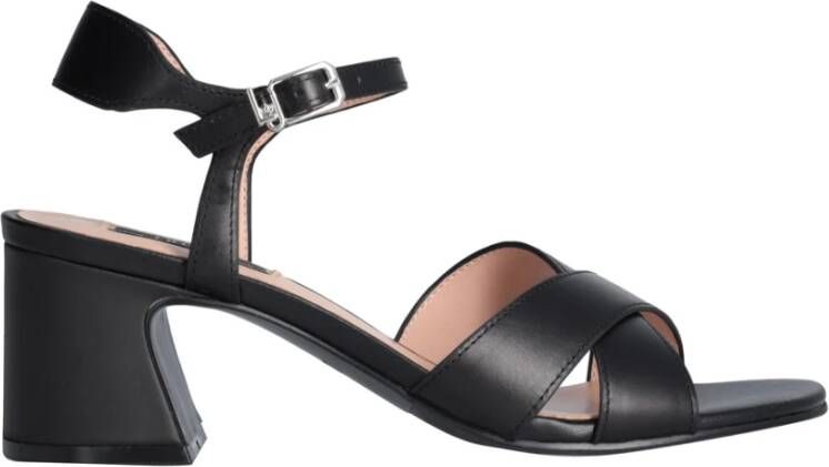 Liu Jo Zwarte Leren Sandalen Black Dames