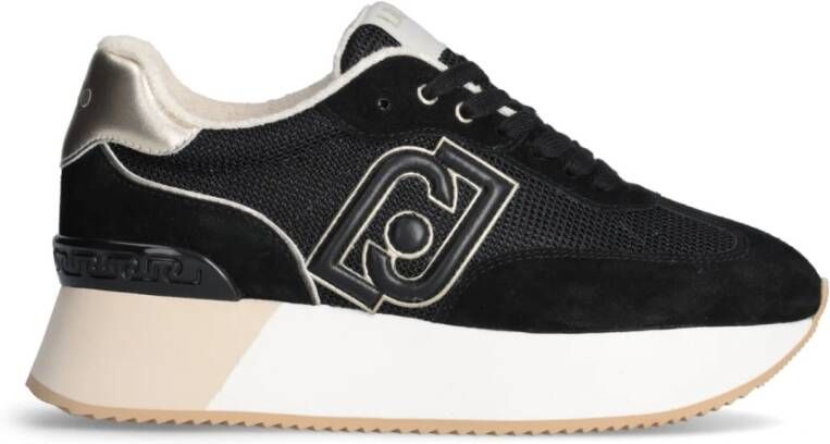 Liu Jo Zwarte Leren Suède Mesh Dames Sneakers