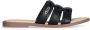 Liu Jo Zwarte platte sandalen met saffiano-print - Thumbnail 1