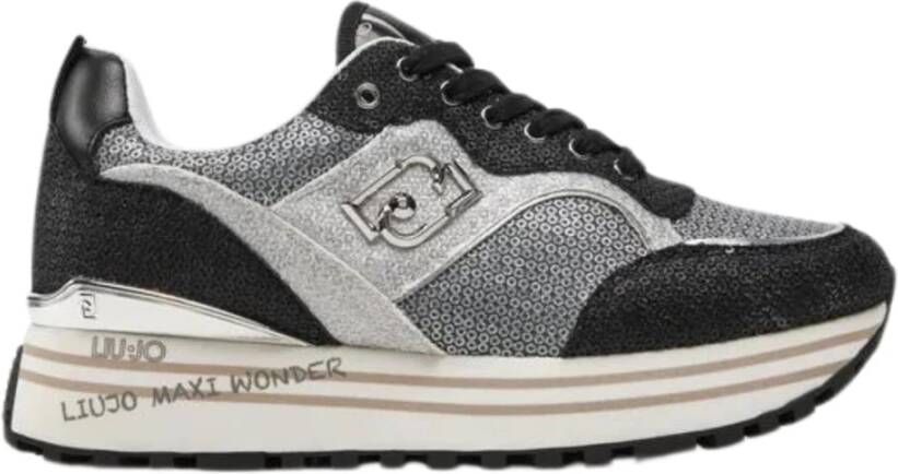 LIU JO Lage Sneakers Dames Maxi Wonder 73 Maat: 38 Materiaal: Pailletten Kleur: Zilver