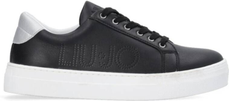 Liu Jo Zwarte Sneaker Alicia 508 Zilveren Detail