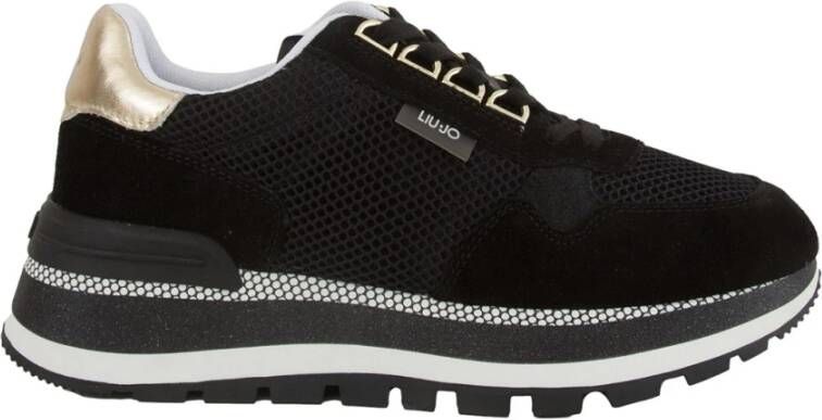 Liu Jo Amazing 10 Suede Dames Sneakers Laag Zwart