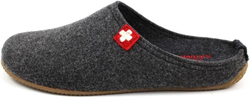 Living Kitzbühel Pantoffels Schweizer Kreuz 3886 600 Anthra Grijs Wolvilt LK38860600 - Foto 4