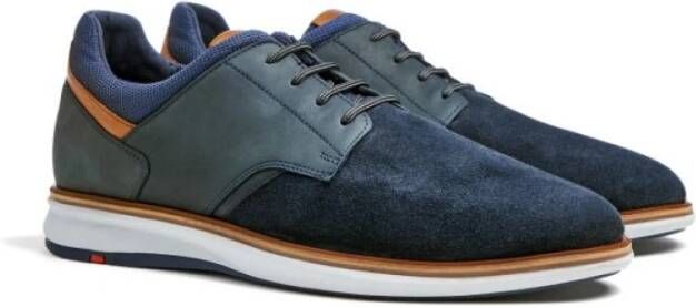 Lloyd Heren Schoenen Xtrawide Pasvorm Zwart Leer Sportieve Look Blue Heren