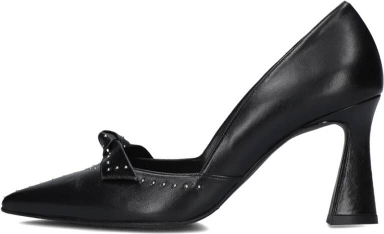Lodi Zwarte leren puntige neus pumps