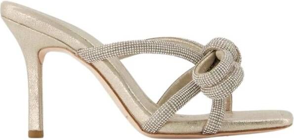 Loeffler Randall Hoge hak muiltjes met strass Cappuccino leer Beige Dames