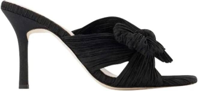 Loeffler Randall Zwarte stoffen sandalen met 8 cm hak Black Dames