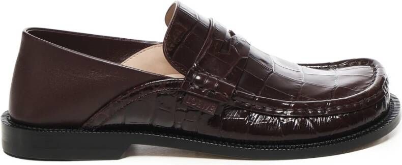 Loewe Paarse platte schoenen Campo Loafer