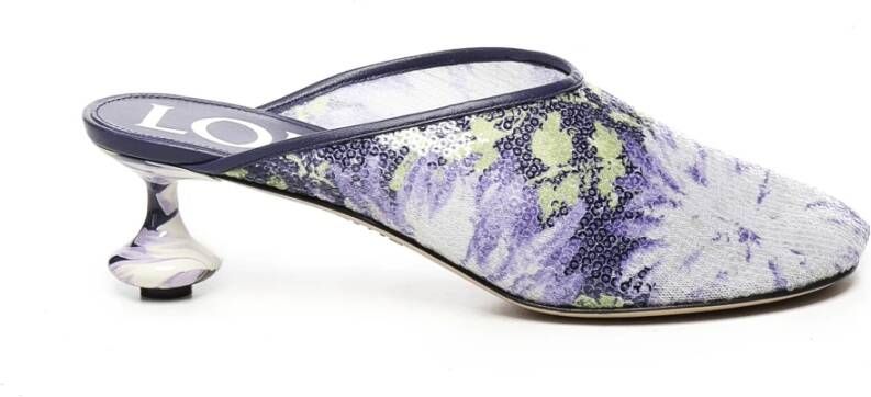 Loewe Paillet Bloe print Lila Sandalen