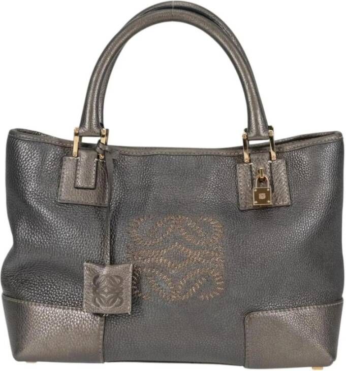 Loewe Pre-owned Tweedehands Elegante Top Handvat Tote Tas met Verfijnd Ontwerp en Veilige Slotsluiting