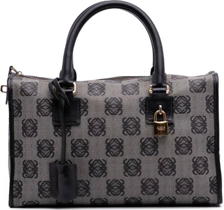 Loewe Pre-owned Tweedehands Handtas van Stof met Leren Details en Slotsluiting