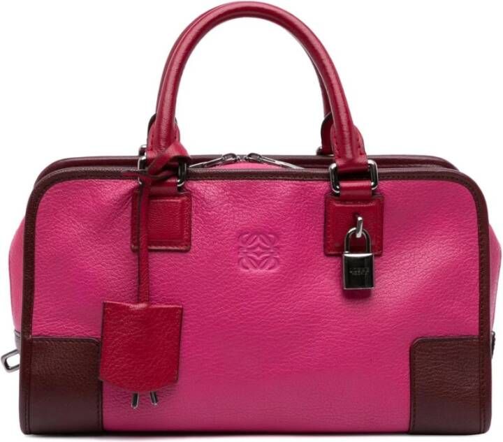 Loewe Pre-owned Tweedehands leren handtas met slotsluiting decoratief label