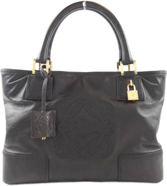 Loewe Pre-owned Tweedehands leren tote tas met bovenhandvat en slotaccent
