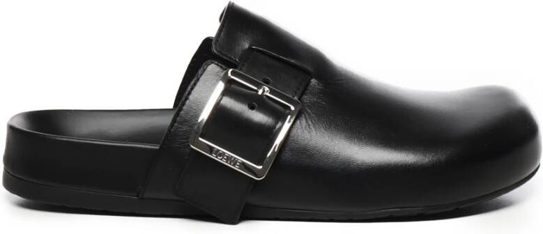 Loewe Zwarte leren muil sandalen