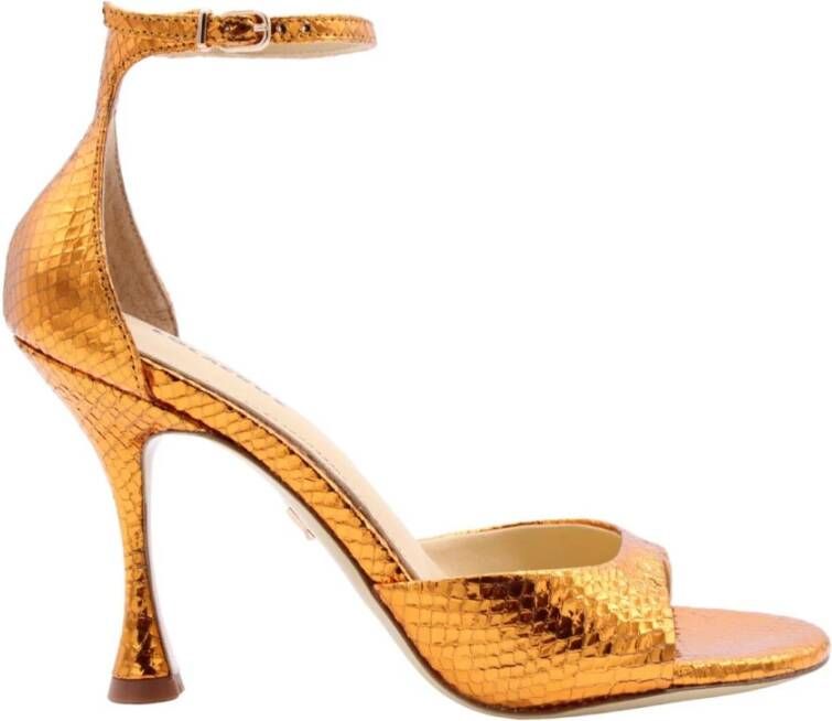 Lola Cruz Hoge hak sandalen met stoffen details Orange Dames - Foto 4