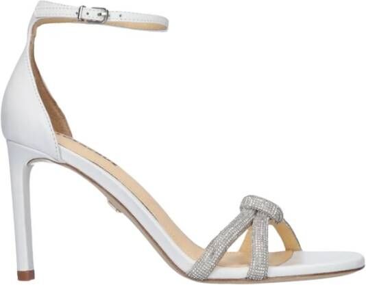 Lola Cruz Crème Leren Juweel Sandalen Beige Dames