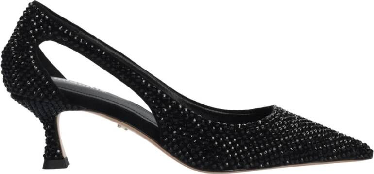 Lola Cruz Cutout Kitten Heel Pump met Strass