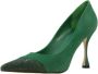 Lola Cruz Glinsterende Groene Leren Pumps Groen Dames - Thumbnail 1