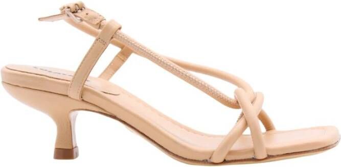 Lola Cruz Hoge Hak Leren Sandalen Beige Dames